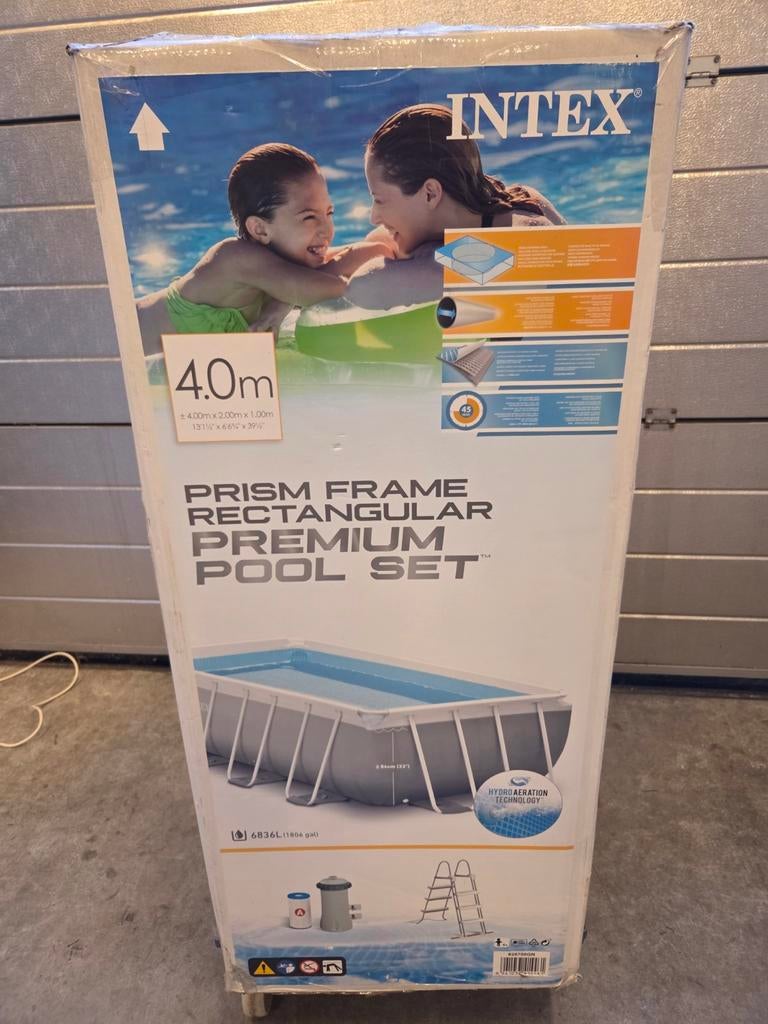 Intex zwembad 4x2x1m met zware pomp, trap en toebehoren, Tuin en Terras, Ophalen, 200 tot 300 cm, 80 tot 120 cm, Zo goed als nieuw