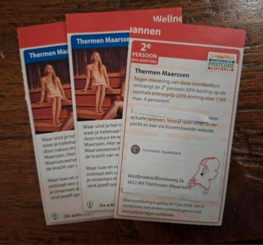 25-50% korting thermen Maarssen sauna Maarssen, Tickets en Kaartjes, Twee personen, Kortingsbon, Spa of Sauna