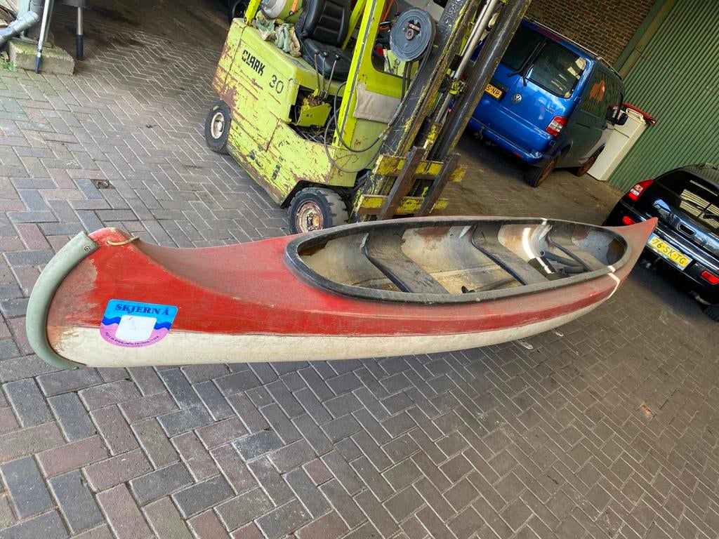 3 persoons kano, canadese kano met peddels., Ophalen, Zo goed als nieuw, Canadese kano of Open kano, Met peddels