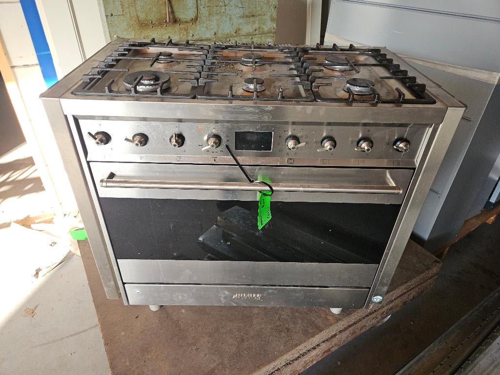 Smeg 6-pits kooktoestel gasfornuis fornuis ( 257 ), Ophalen, 60 cm of meer, Zo goed als nieuw, Gas