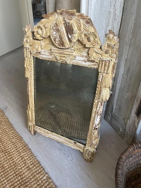 Oude Franse Bruidsspiegel **Het Geruite Roosje**, Antiek en Kunst, Ophalen of Verzenden