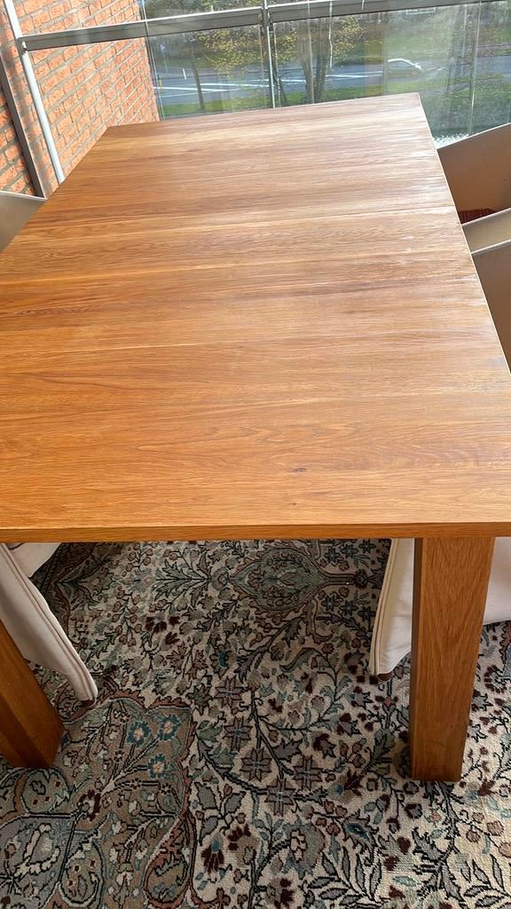 Eikenhouten eetkamertafel 180 x 100 cm., Ophalen, Eikenhout, 50 tot 100 cm, Zo goed als nieuw