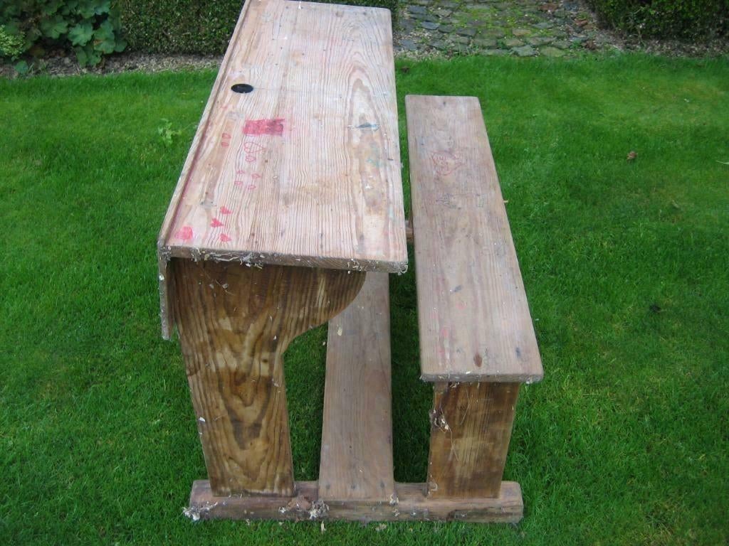 oud houten schoolbankje, Antiek en Kunst, Ophalen