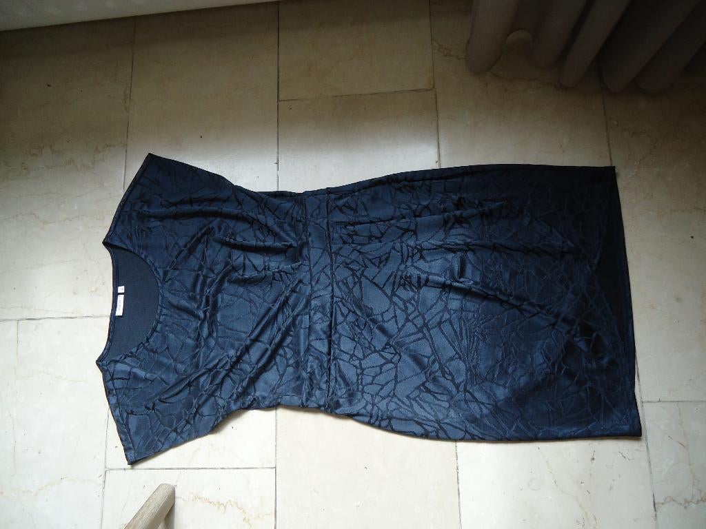 fransa jurk blauw grijs met zwart mt M, Kleding | Dames, Maat 38/40 (M), Blauw, Fransa, Nieuw