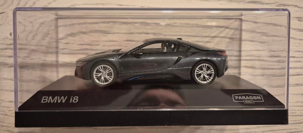 BMW i8 Sophisto Grey Blue Matt 1:43 Paragon JADITOYS, Ophalen of Verzenden, Zo goed als nieuw, Auto, Overige merken