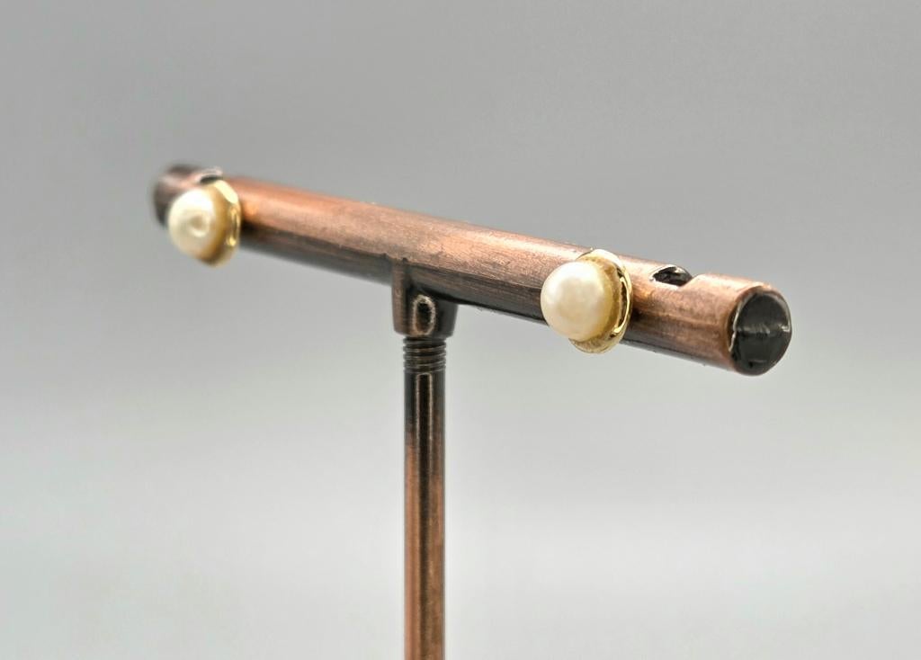 Vintage gouden parel oorknopjes. 2026/198., ., Ophalen of Verzenden, Zo goed als nieuw, .