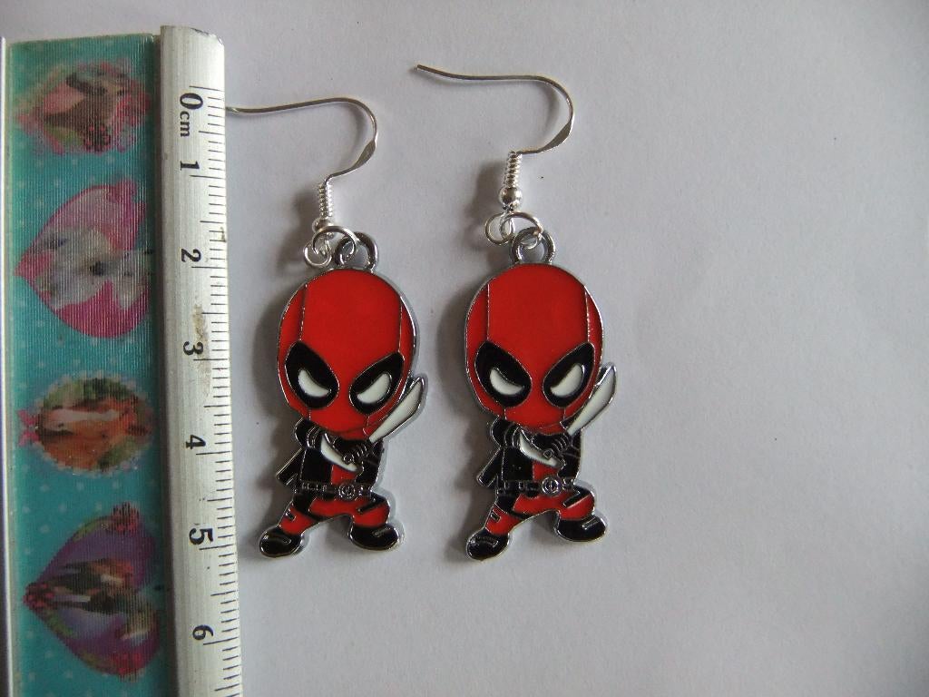 925 sterling zilveren oorbellen met dead poole hangers, Verzenden, Nieuw, Roze, Zilver