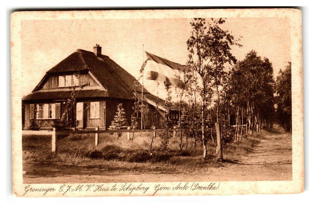 Schipborg, (bij Zuidlaren) Huis te Schipborg, Verzenden, 1920 tot 1940, Ongelopen, Drenthe