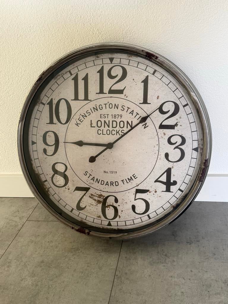 Wandklok London Kensington Station Metaal, Ophalen, Gebruikt, Analoog, Wandklok