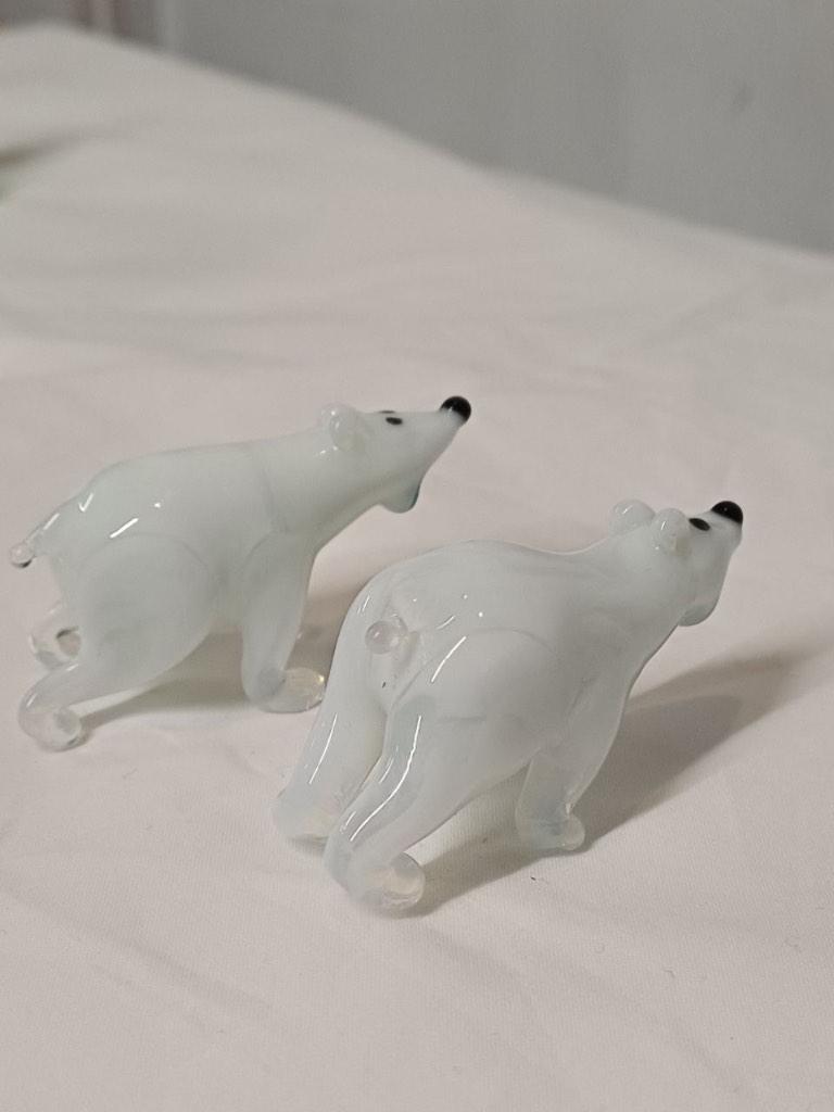 Glazen ijsberen miniatuur, Ophalen of Verzenden, Zo goed als nieuw, Overige soorten, Beeldje of Figuurtje