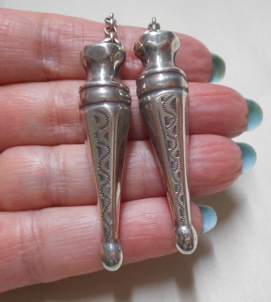 Zilveren jasseron met breidoppen jaren 60 nr.2222, Met hanger, Verzenden, Zo goed als nieuw, Zilver