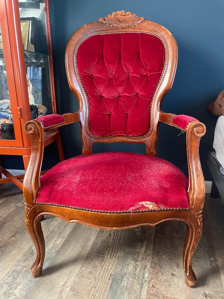 Vintage Barok Stoel, Antiek en Kunst, Antiek | Meubels | Stoelen en Banken, Ophalen