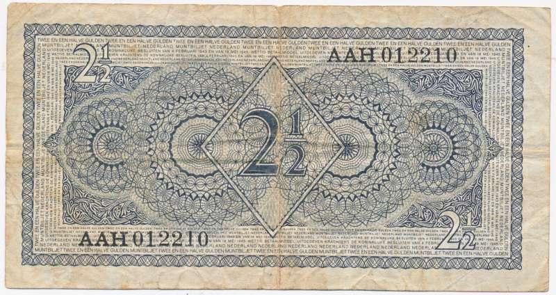 Nederland 2,5 Gulden 1949 Juliana Serie 3 letters
