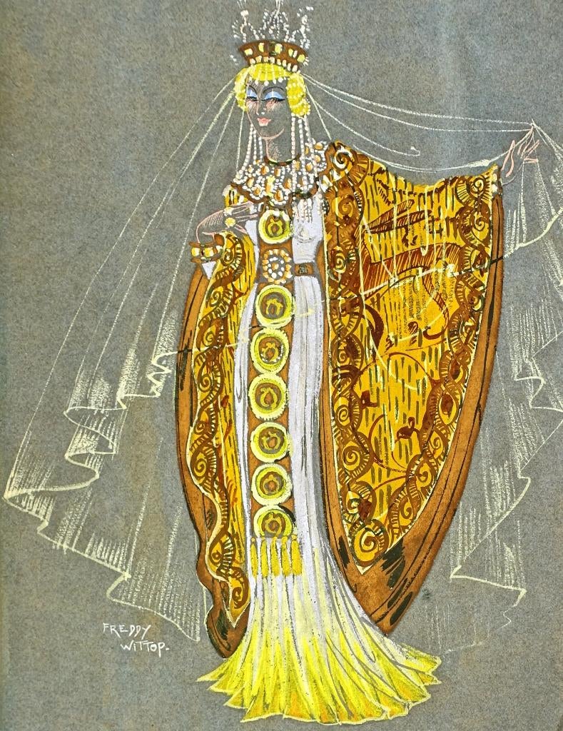 Kostuumontwerp Freddy Wittop Jaren 30 Variété Music-hall, Antiek en Kunst, Kunst | Tekeningen en Foto's, Ophalen of Verzenden