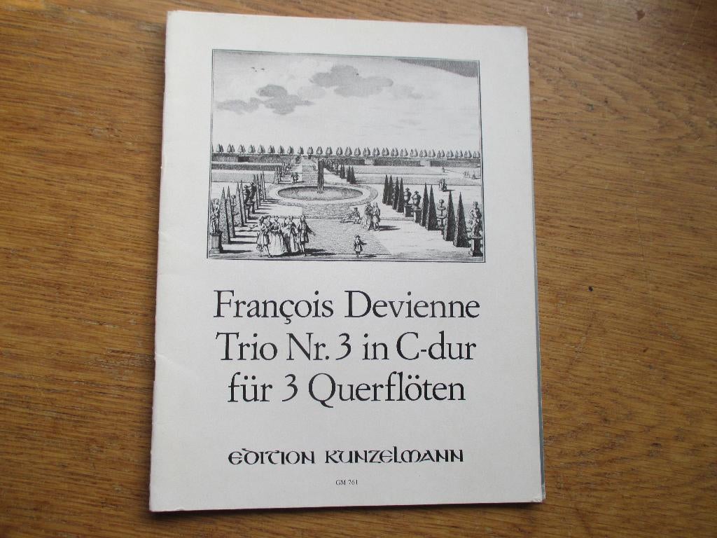 FRANCOIS DEVIENNE - TRIO NR3 IN C -DUR -VOOR 3 DWARSFLUITEN, Gebruikt, Klassiek, Dwarsfluit of Piccolo, Ophalen of Verzenden