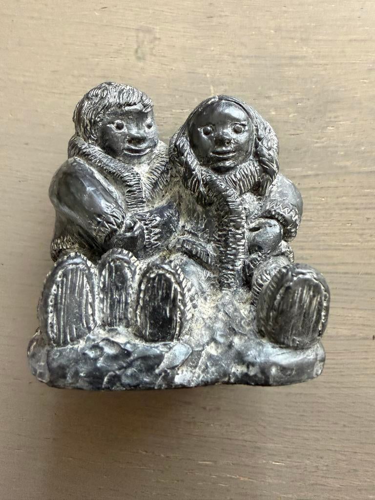 Vintage Wolf Original Speksteenbeeldjes Eskimo's Canada, Ophalen of Verzenden