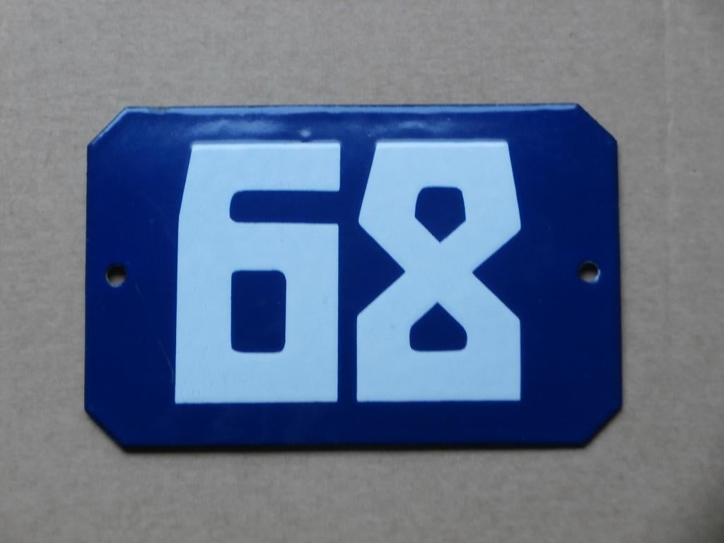 Emaille deurpostje nr 68 emaillebordje deur postje bordje, Ophalen of Verzenden, Huis en Inrichting