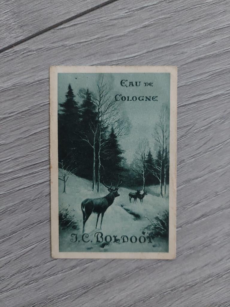 Antiek J.C. Boldoot Amsterdam reclamekaartje of plaatje hert, Verzamelen, Ophalen of Verzenden, Zo goed als nieuw, Overige typen