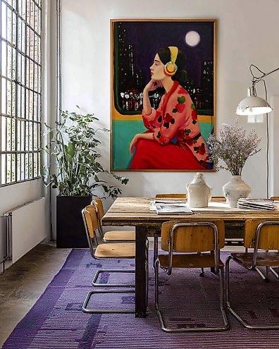 Schilderij - E. García 100x70, Antiek en Kunst, Ophalen