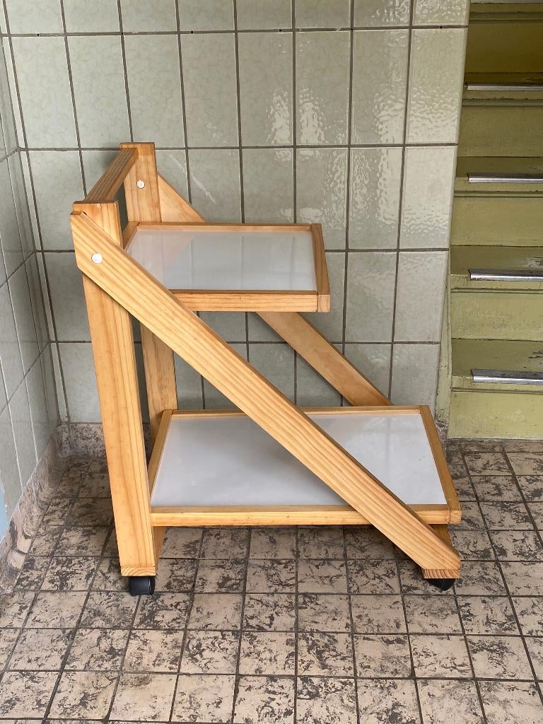 vintage postmodern theewagen montessori barcart opvouwbaar, Ophalen of Verzenden, Gebruikt