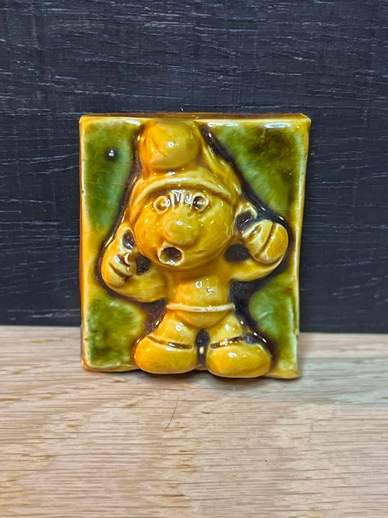 Vintage miniatuur Smurf Tegel - Decoratief Verzamelobject, Antiek en Kunst, Ophalen of Verzenden