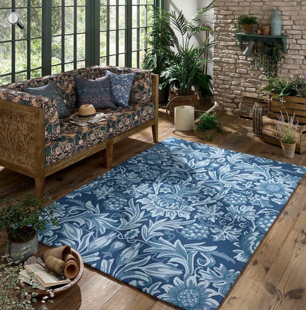 Brink en Campman in-oudoor tapijt Morris & Co Sunflower blue, Huis en Inrichting, Stoffering | Tapijten en Kleden, Ophalen, Nieuw