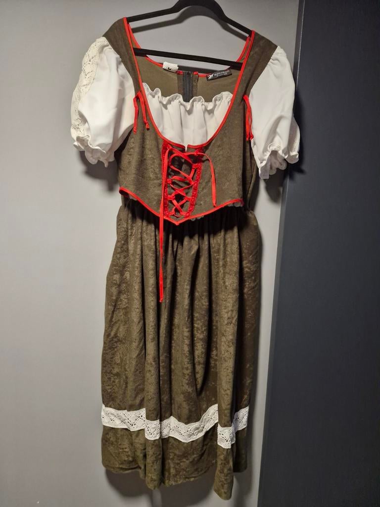 Dirndl Jurk - Maat 48 - Slechts 1x Gedragen, Carnaval, Maat 46/48 (XL) of groter, Ophalen of Verzenden, Onbekend