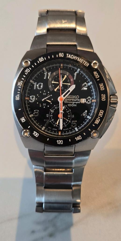 Seiko Sportura Chronograph, Ophalen, Gebruikt, Staal, Polshorloge