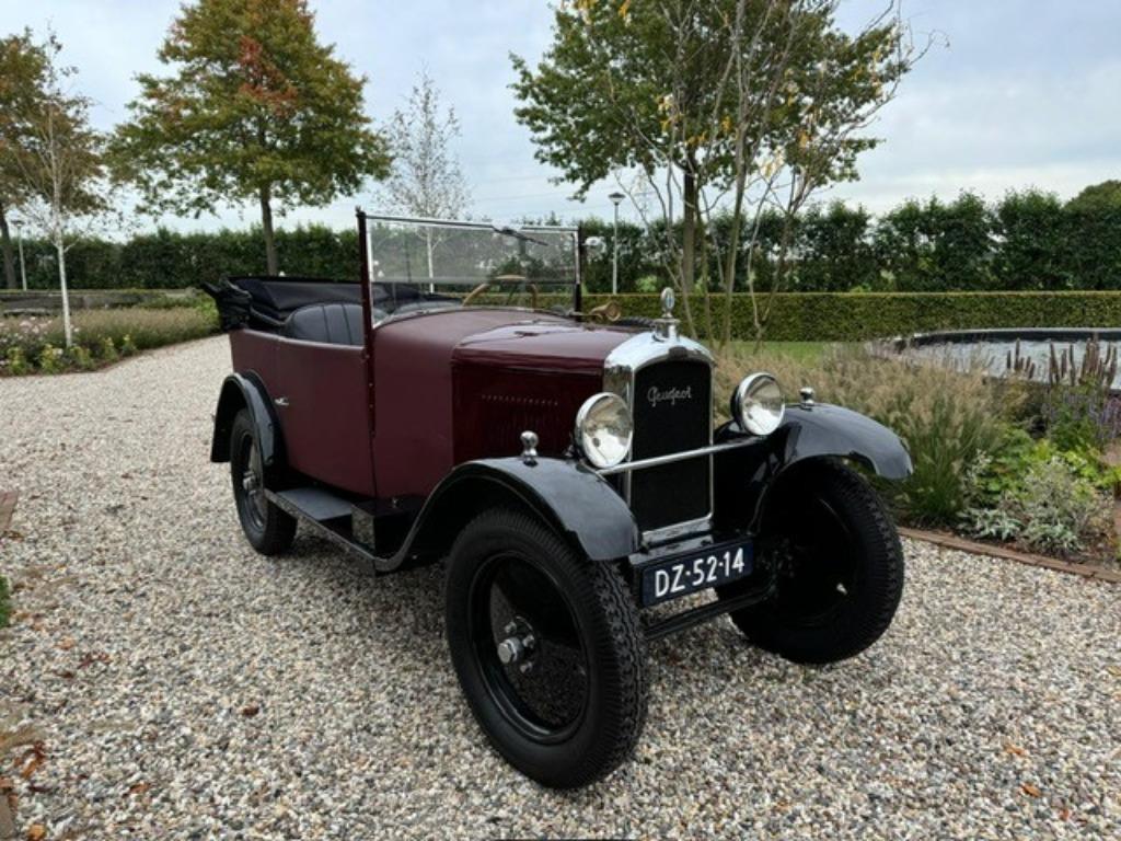 Peugeot 172S cabrio 4 zits 1926 Rood oldtimer, Auto's, 12 pk, 700 cc, Overige modellen, Cabriolet