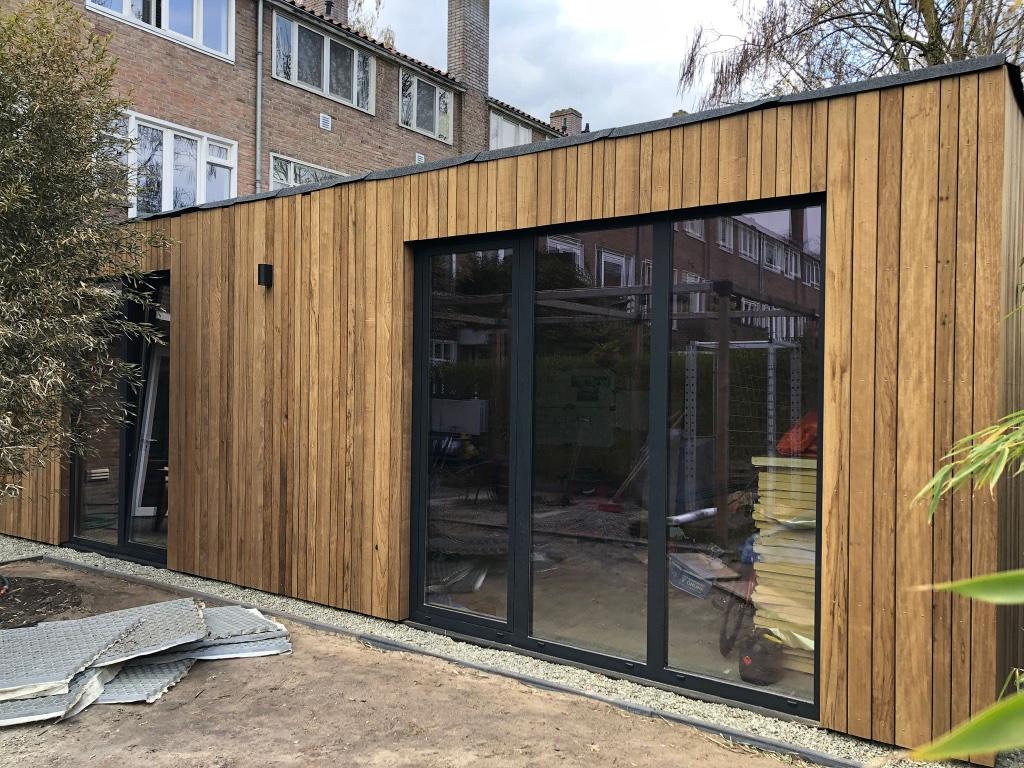 Tiny house hout duurzaam thermowood frake ayous, Ophalen, 200 tot 400 cm, 3 ramen of meer, 250 tot 500 cm