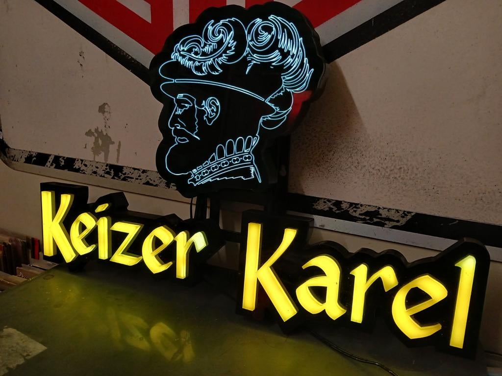 Keizer Karel lichtreclame led, Verzamelen, Biermerken, Ophalen of Verzenden, Zo goed als nieuw, Overige typen, Overige merken