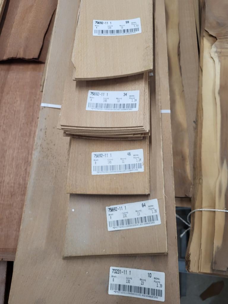 Partij beuken dik fineer, Doe-het-zelf en Verbouw, Vloerdelen en Plavuizen, 50 tot 150 cm, Ophalen of Verzenden, 10 m² of meer