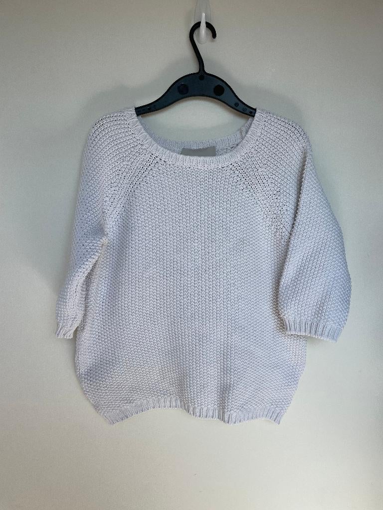 Bellamy wit grofgebreide trui maat L boothals, Kleding | Dames, Truien en Vesten, Zo goed als nieuw, Maat 38/40 (M), Wit, Ophalen of Verzenden