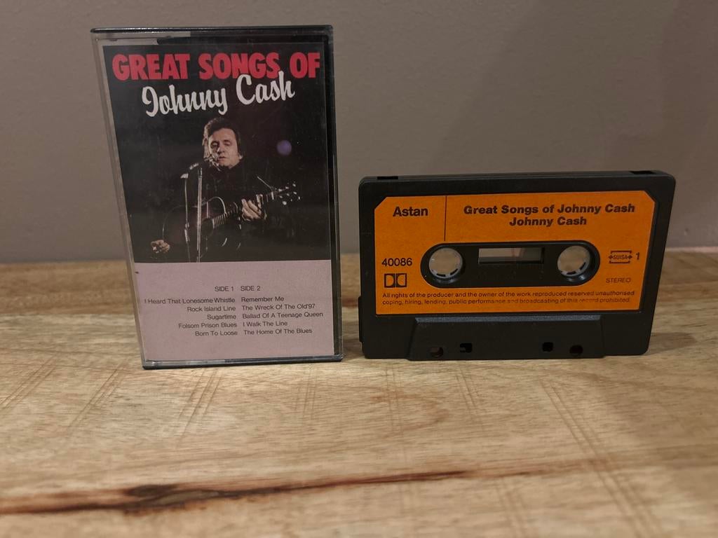 Johnny Cash - Great Songs - Cassetteband, Gebruikt, 1 bandje, Ophalen of Verzenden, Origineel
