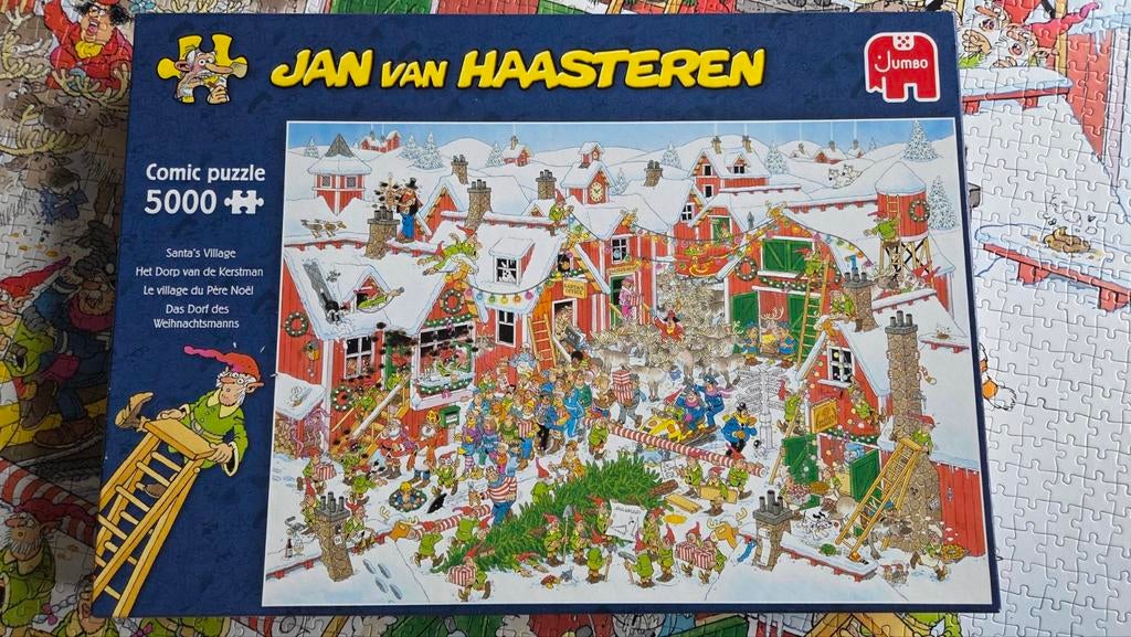 Puzzel 5000 stukjes Haasteren Het dorp van de Kerstman, Ophalen of Verzenden, Meer dan 1500 stukjes, Zo goed als nieuw, Legpuzzel