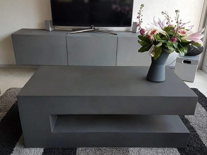 betonlook salontafel / betonciré meubels, 100 tot 150 cm, Beton / betonlook / industrieel, Nieuw, Minder dan 50 cm