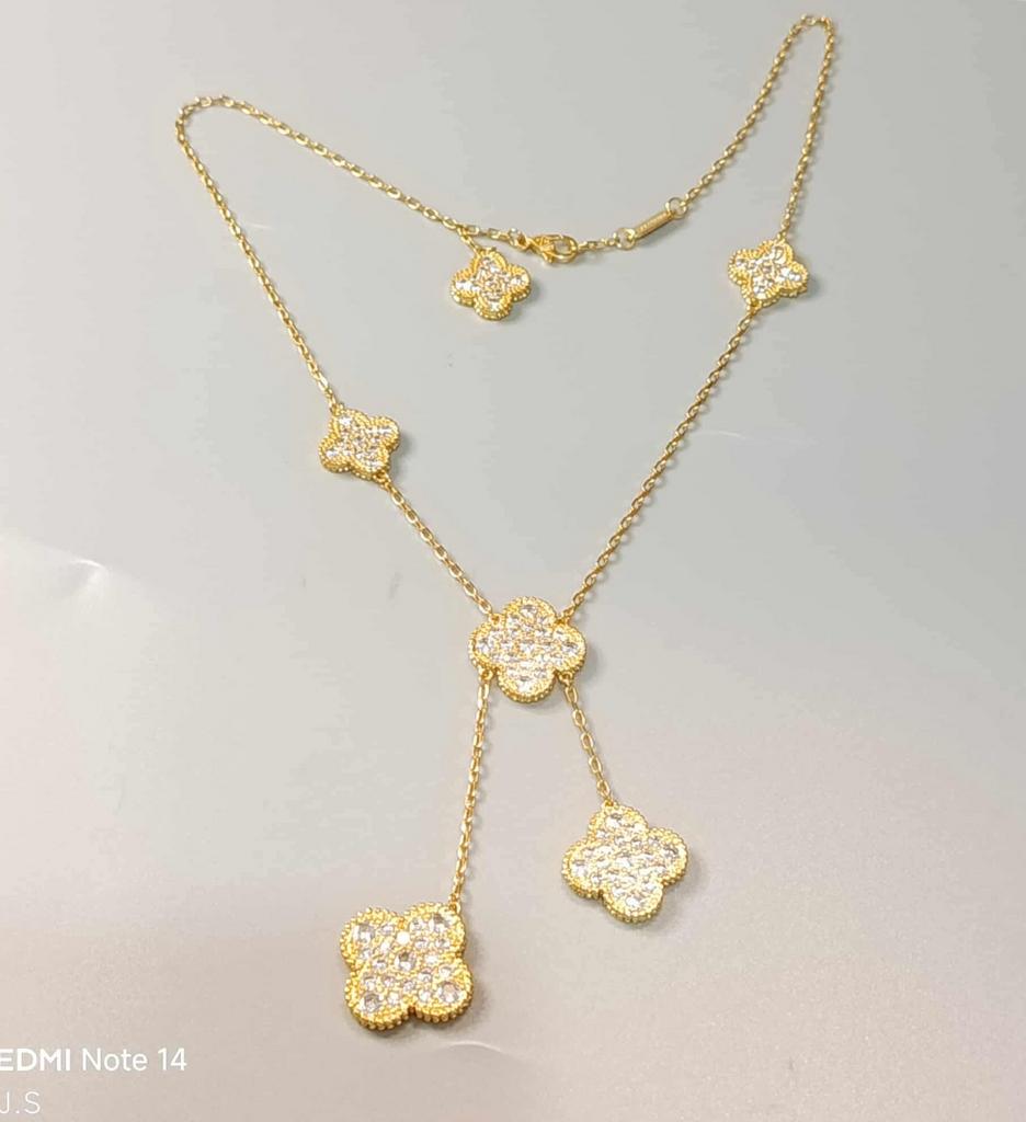 Mooi 5 klaver ketting, Ophalen of Verzenden, Nieuw, Goud, Overige materialen