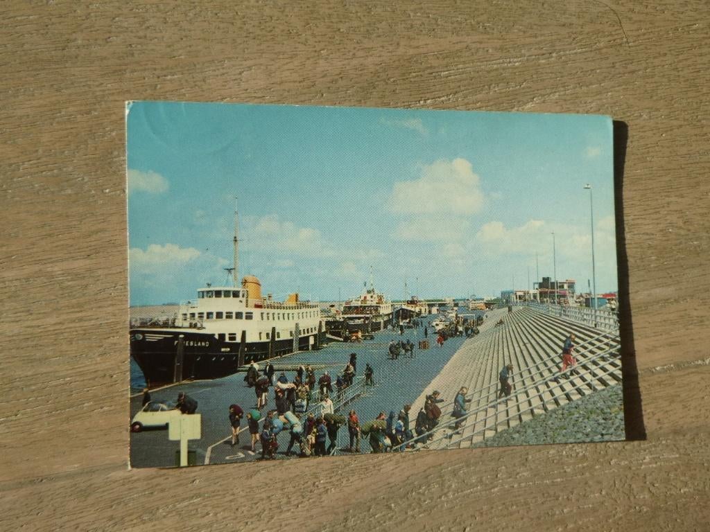 Harlingen,havenplein vertrek boten Vlieland/Terschelling1970, Verzenden, 1960 tot 1980, Gelopen, Friesland