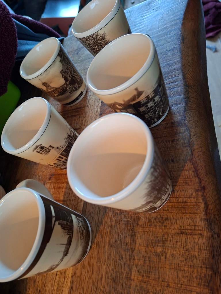 6 bekers  ALBERT heijn  over Dokkum, Huis en Inrichting, Gebruikt, Ophalen of Verzenden, Overige stijlen, Kop(pen) en/of Schotel(s)