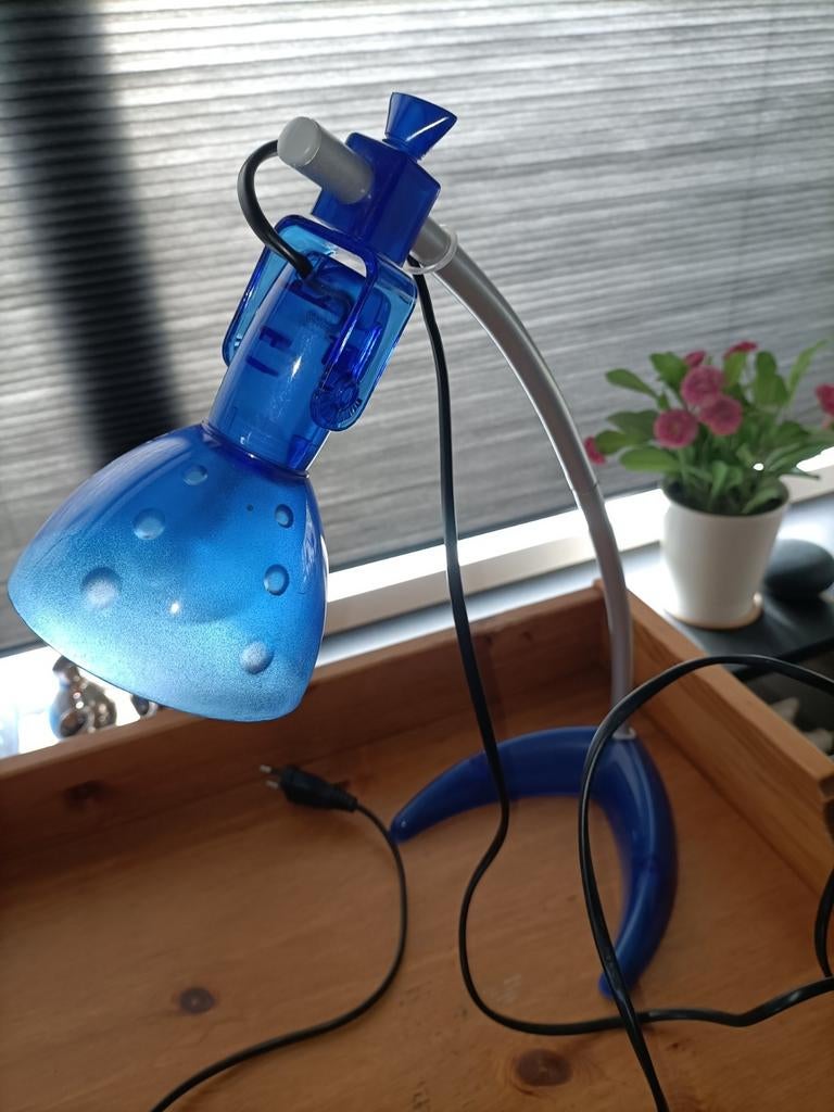 Vintage Ikea Mörker dark BLUE 1990's tafellamp Hagberg, Ophalen of Verzenden, Kunststof, Minder dan 50 cm