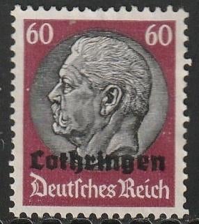 Bezet Lotharingen 1940 14 Hindenburg 60p, Ongebruikt, Ophalen of Verzenden, Overige periodes, Postfris