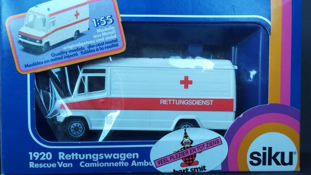 Mercedes Benz 809 d rettungsdienst 1:55 Siku 1920 Pol, Schlittenbacherstrasse 60 Lüdenscheid Germany, Auto, Verzenden, Siku@siku.de