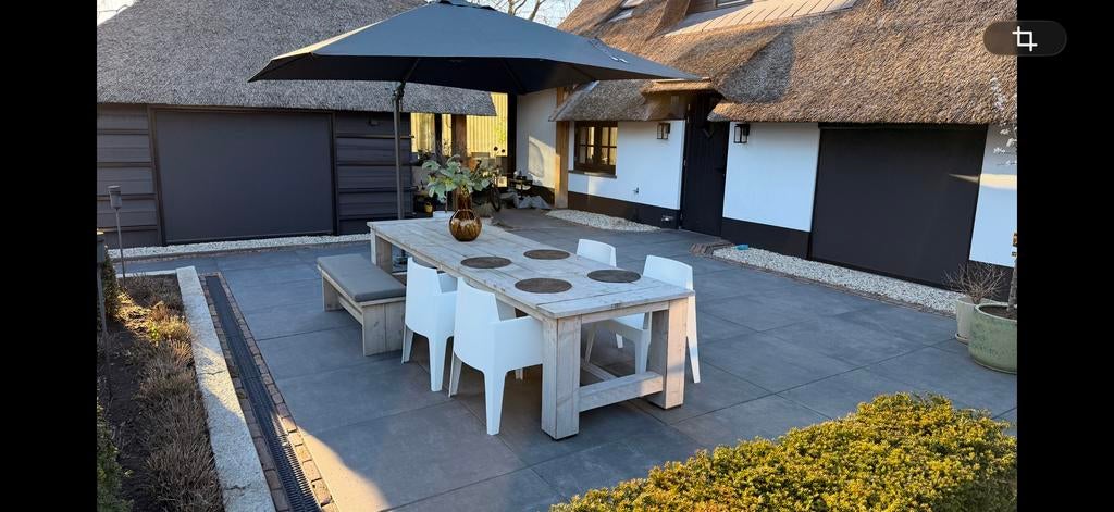 Compleet tuinset - tafel, bankjes en stoelen, Ophalen, Bank, Tuinset, Hout