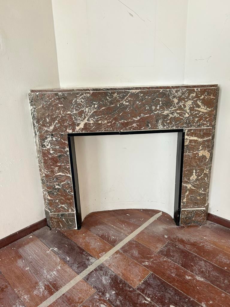 Marmeren Rosso Levanto Schouw - Klassieke Haardombouw, Ophalen, Gebruikt, Inbouwhaard, Overige soorten