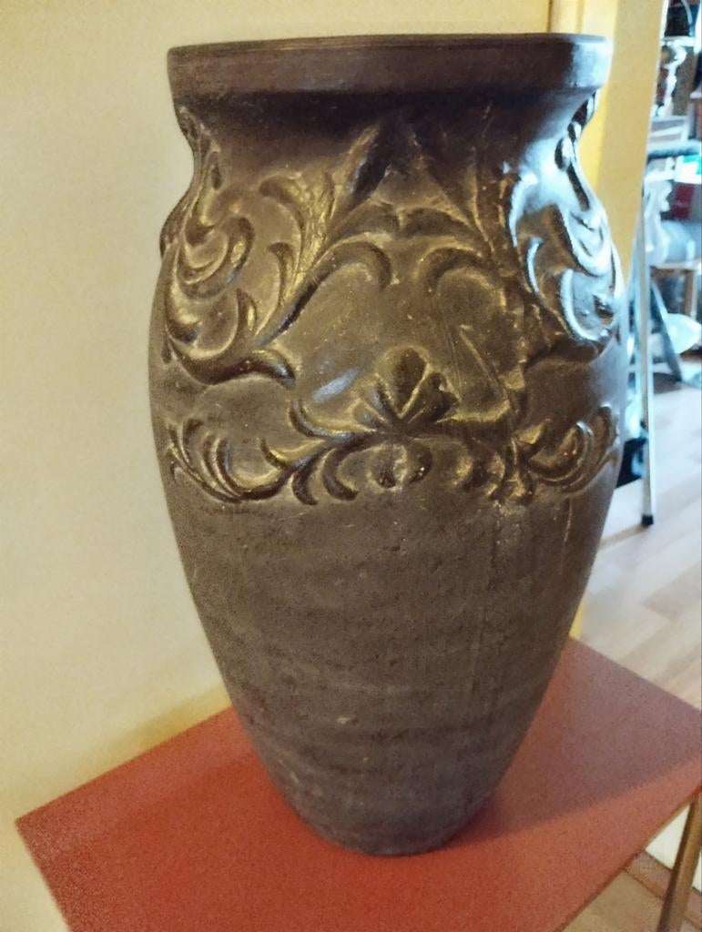 Mooie grote zware vaas aardewerk terracotta, Ophalen