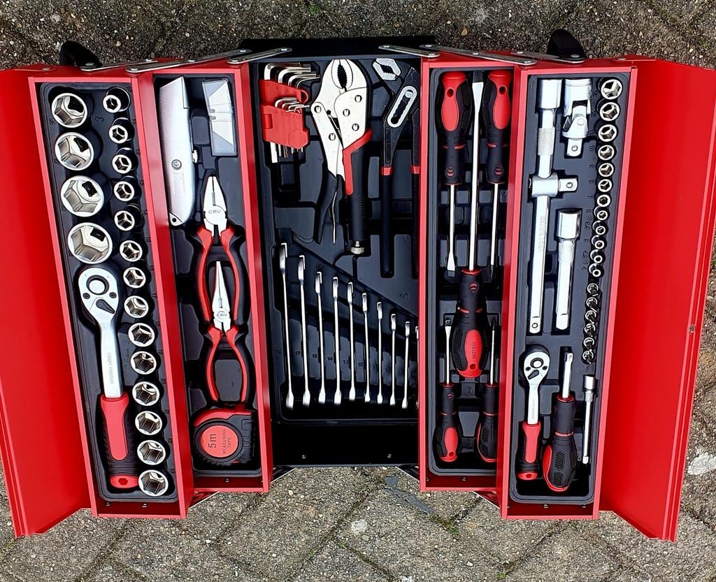 Inklapbare gereedschapskoffer/gereedschapsset 85 delig NIEUW, Ophalen of Verzenden, Gereedschapskist, Gereedschapskist, Nieuw