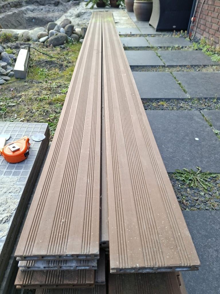 Composiet vlonderplanken (ca 14m2), Ophalen, Gebruikt, Composiet