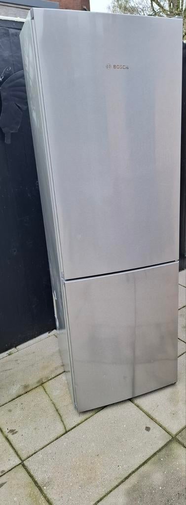 Nette rvs bosch no frost koelvriescomby, Ophalen, 200 liter of meer, Met aparte vriezer, 160 cm of meer