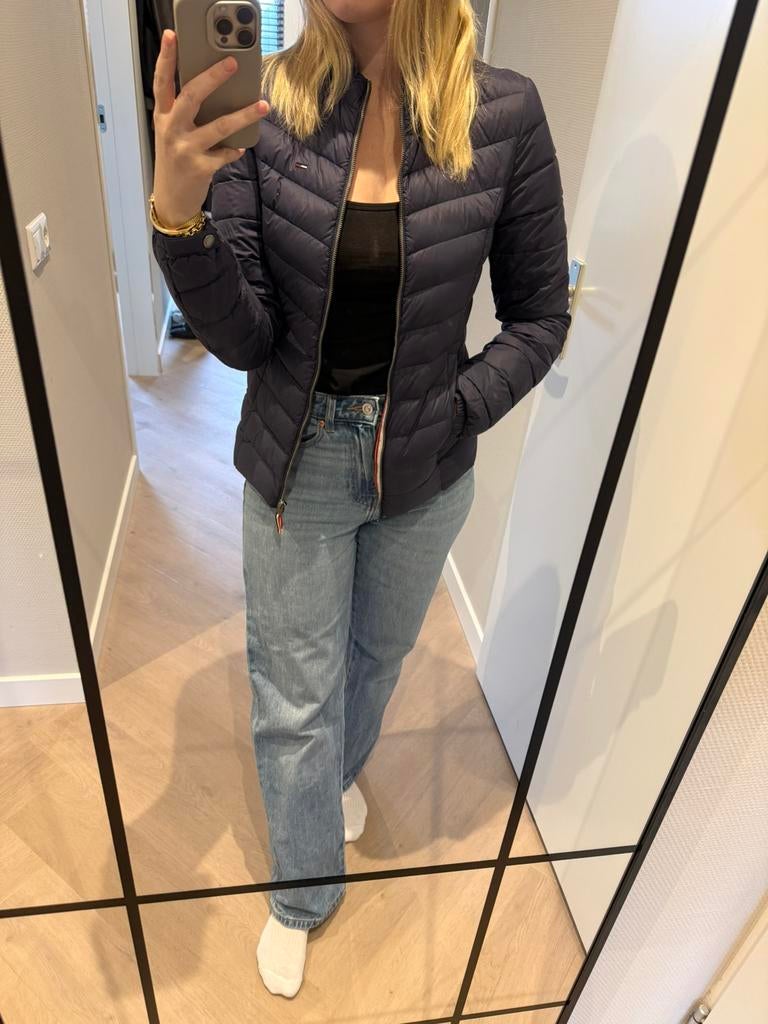 Als nieuw! Tommy Hilfiger Denim jas gewatteerde blauw maat S, Ophalen of Verzenden, Zo goed als nieuw, Maat 34 (XS) of kleiner