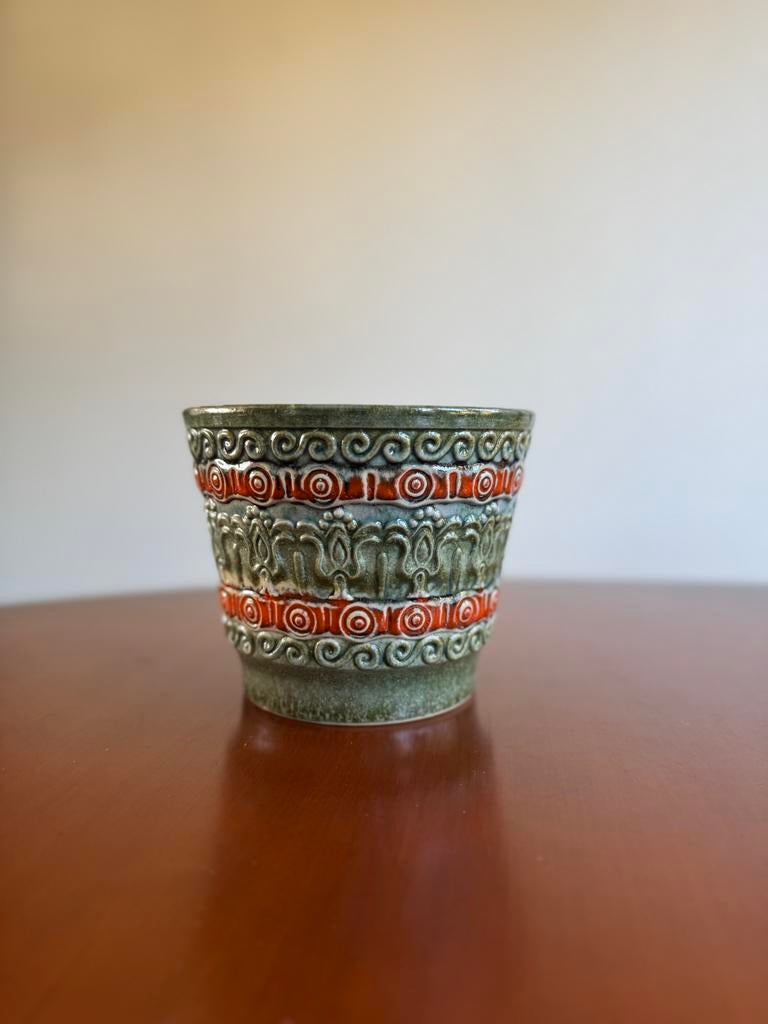 Prachtige West Germany pot, Gebruikt, Rond, Ophalen of Verzenden, Aardewerk